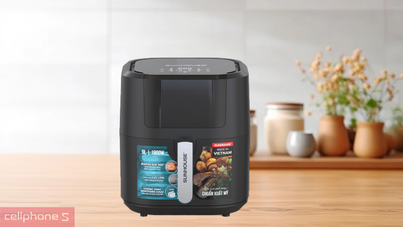 Nồi chiên không dầu Sunhouse SHD4082 9L - Công suất mạnh mẽ, đa dạng tính năng