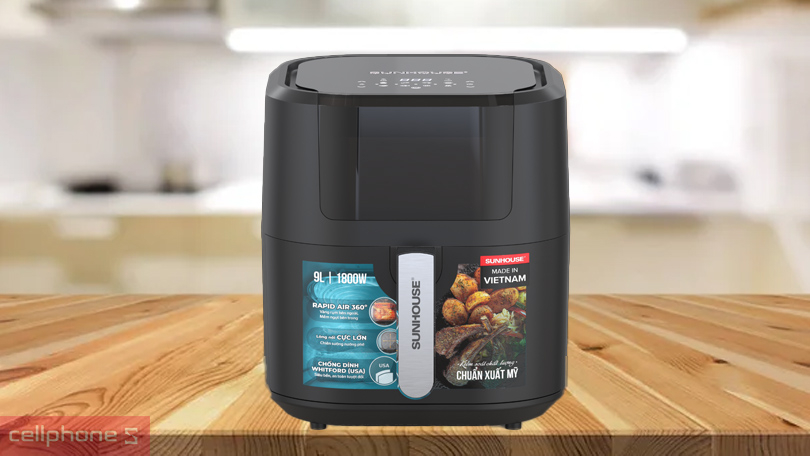 Nồi chiên không dầu Sunhouse SHD4082 9L - Công suất mạnh mẽ, đa dạng tính năng