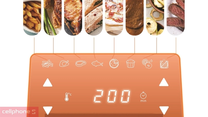 Tính năng và các chế độ nấu, điều khiển của nồi chiên không dầu Tefal 9 trong 1 Easy Fry Oven Grill FW50 11L