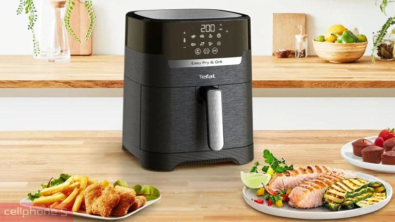 Thiết kế, dung tích nồi chiên không dầu Tefal 2 in 1 Easy Fry & Grill Precision EY505815 4.2L
