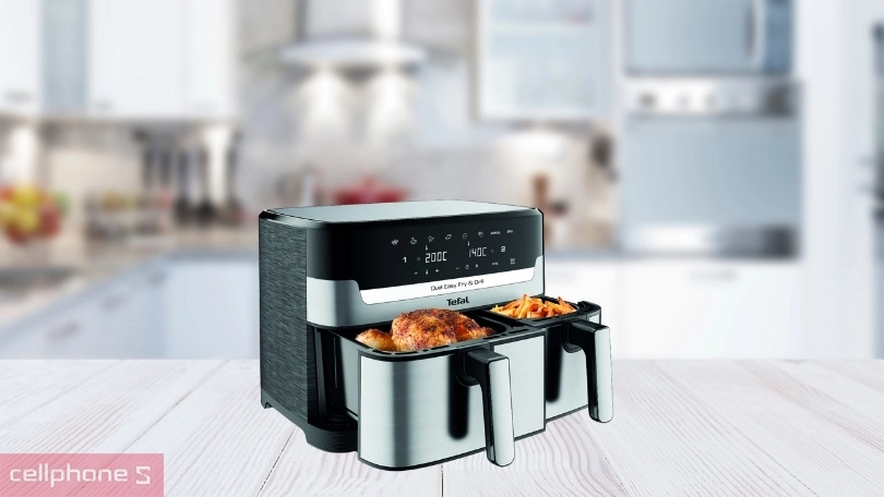 Dung tích nấu của nồi chiên không dầu Tefal Dual Easy Fry & Grill EY905D10