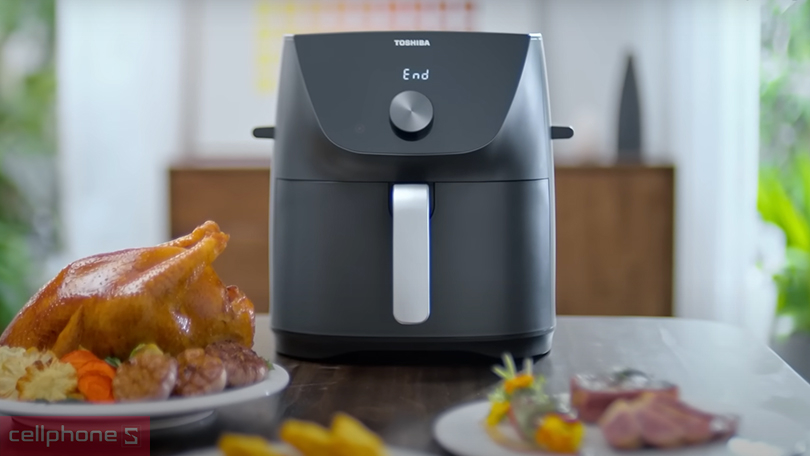 Thiết kế, chế độ nấu, hẹn giờ của nồi chiên không dầu Toshiba AF-74CS1SRVN(H) 7.4 lít