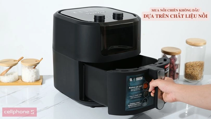 Mua nồi chiên không dầu dựa theo chất liệu an toàn