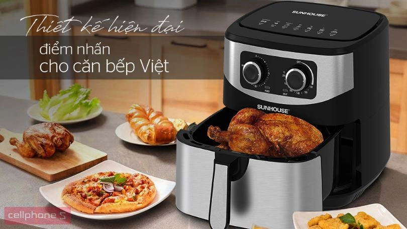 Thiết kế nồi chiên không dầu mẫu mã đẹp, bắt mắt