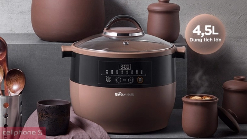 Nồi nấu chậm Bear DDZ-B45Z1 - Đa dạng chế độ nấu, thiết kế cổ điển, trang nhã