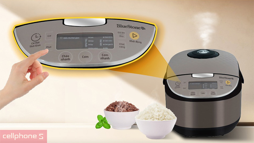Hướng dẫn cách hẹn giờ nấu trên nồi cơm điện tử Bluestone RCB-5938 1.8L