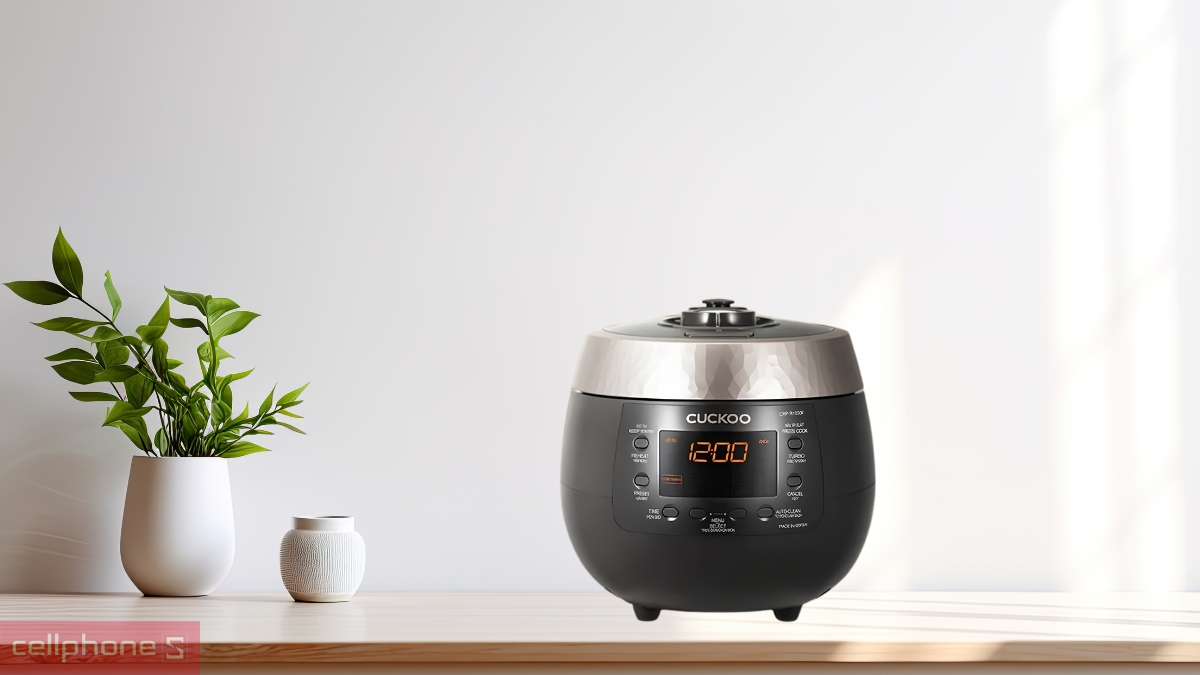 Nồi cơm điện áp suất Cuckoo với cơ chế khóa nắp và xả áp an toàn