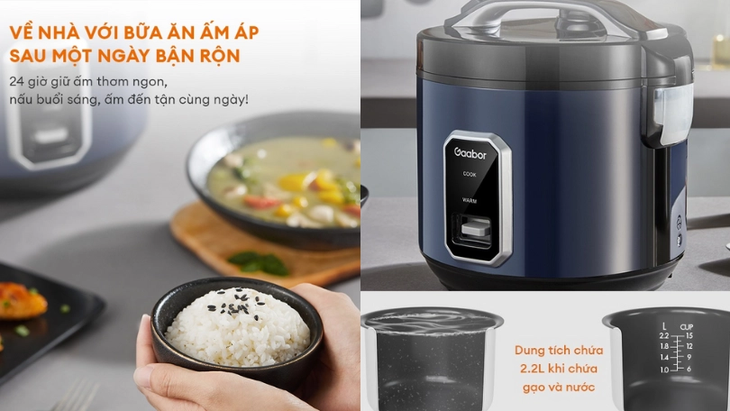 Nồi cơm điện nắp gài Gaabor RC50M-BE01A 1.8L