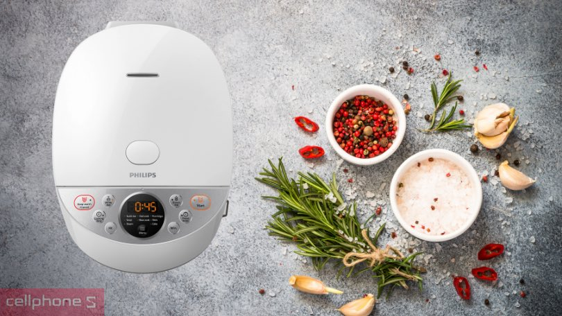 Nồi cơm điện Philips 1 lít HD4513 - Nồi cơm sở hữu đa dạng chế độ nấu