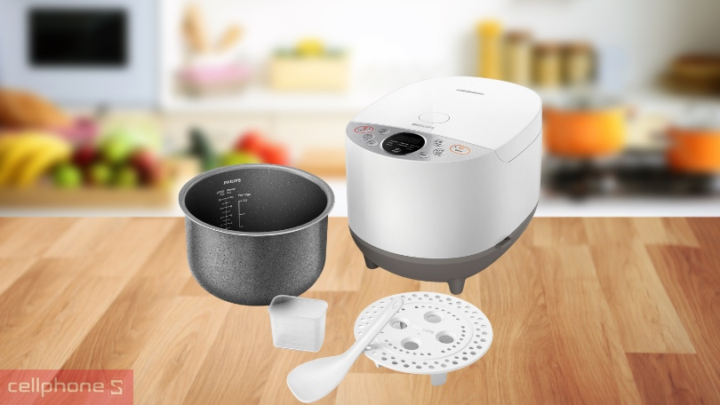 Nồi cơm điện Philips 1 lít HD4513 - Nồi cơm sở hữu đa dạng chế độ nấu