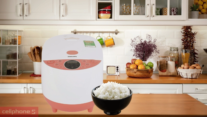Nồi cơm điện Philips 1 lít HD4513 - Nồi cơm sở hữu đa dạng chế độ nấu