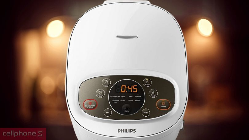 Nồi cơm điện tử 1,8L Philips HD4533/66 - Chất liệu cao cấp, nấu ăn đa dạng 