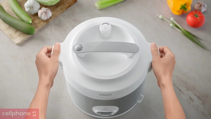 Nồi cơm nắp gài Philips 1.8 lít HD3008/30 – Nấu cơm nhanh, an toàn, thơm ngon