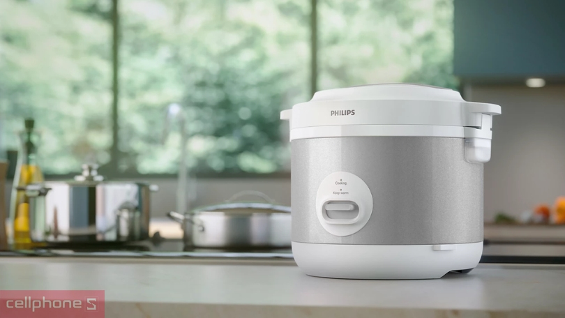 Nồi cơm nắp gài Philips 1.8 lít HD3008/30 – Nấu cơm nhanh, an toàn, thơm ngon