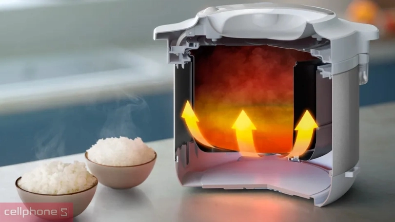 Nồi cơm nắp gài Philips 1.8 lít HD3008/30 – Nấu cơm nhanh, an toàn, thơm ngon