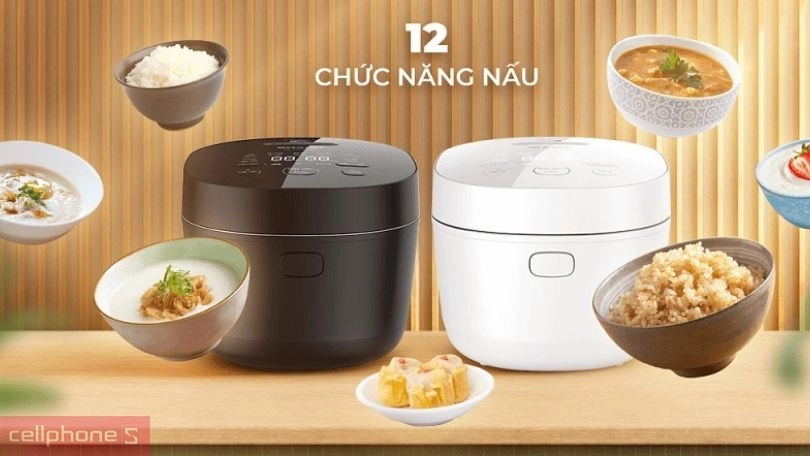 Các chế độ nấu và bảng điều khiển của nồi cơm điện cao tần Sharp 1.2 lít KS-IH122V-BK