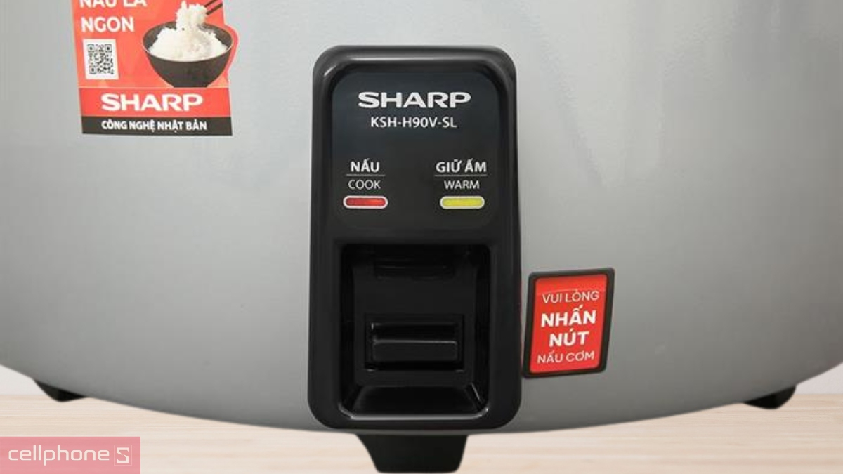 Công suất nấu mạnh mẽ, chế độ nấu linh hoạt của nồi cơm điện nắp rời Sharp KSH-H90V-SL