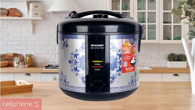 Nồi cơm điện nắp gài Sharp KS-19TJV BC 1.8L - Thiết kế đẹp, nấu cơm ngon