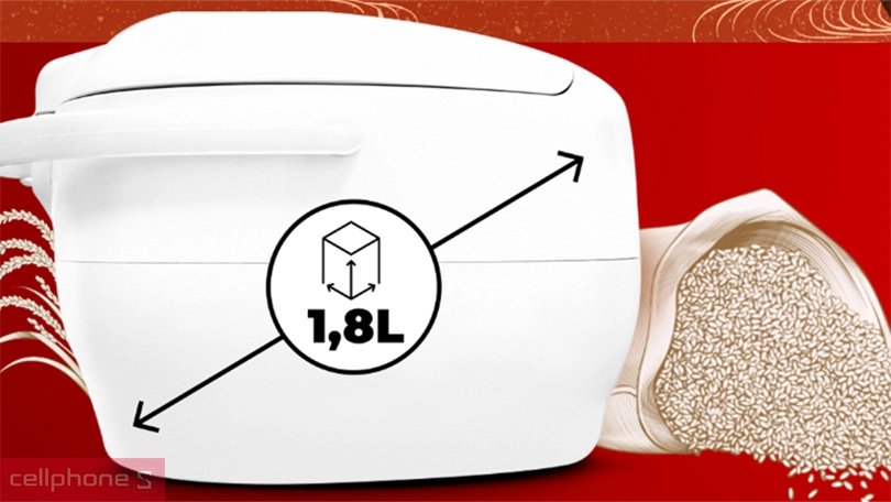 Nồi cơm điện Sharp 1.8 lít KS-COM183MV-WH – Nấu cơm nhanh chóng, hoạt động bền bỉ