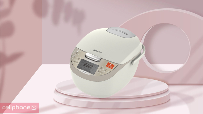 Thiết kế, dung tích nồi cơm điện tử Sharp 1.8 lít KS-COM193EV-GL