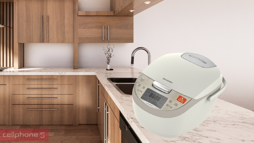 Công nghệ nấu, hẹn giờ trên nồi cơm điện tử Sharp 1.8 lít KS-COM193EV-GL