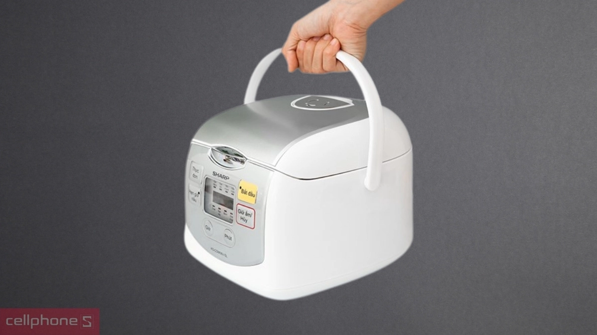 Thiết kế, chất liệu của nồi cơm điện tử Sharp KS-COM08V-SL