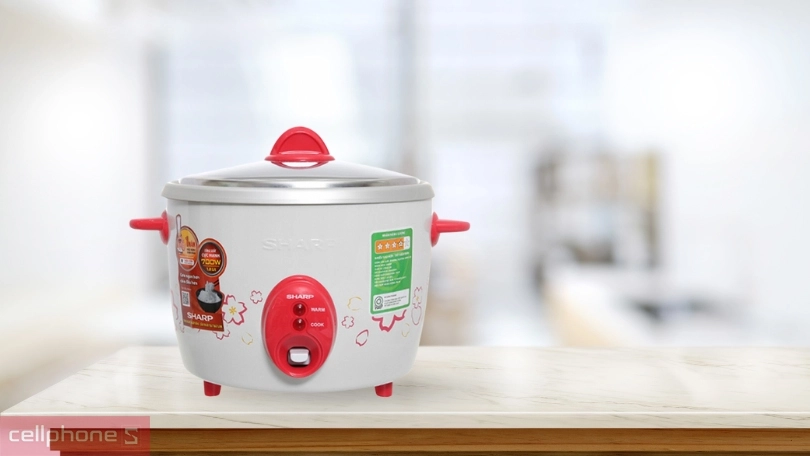 Nồi cơm nắp rời Sharp 1.8 lít KSH-D19V nấu nhanh, tiết kiệm điện, chống dính an toàn