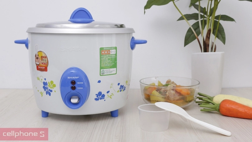 Nồi cơm nắp rời Sharp 2.8 lít KSH D28V - Kiểu dáng thanh lịch, nấu nhanh chín