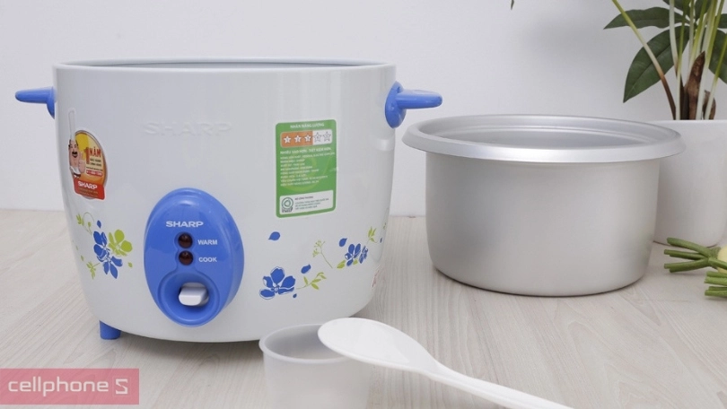 Nồi cơm nắp rời Sharp 2.8 lít KSH D28V - Kiểu dáng thanh lịch, nấu nhanh chín
