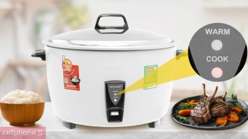 Công suất và các chế độ nấu của nồi cơm nắp rời Sharp 7 lít KSH-D77V