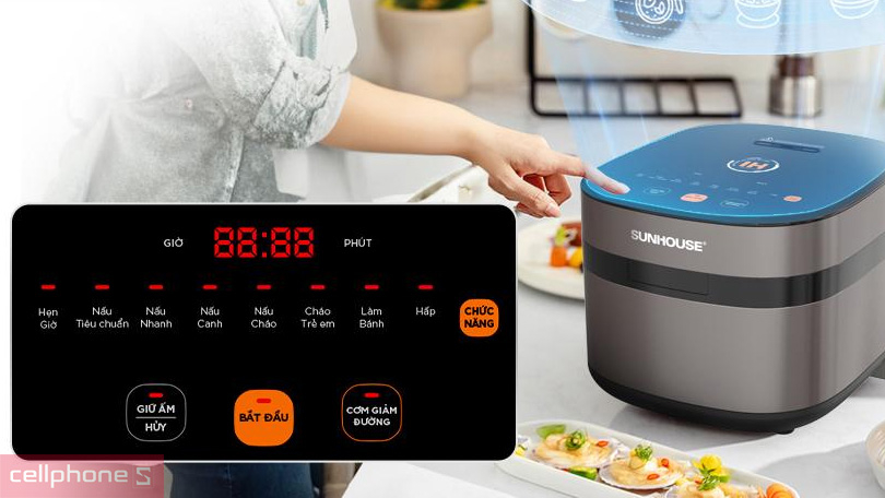 Nồi cơm điện cao tần Sunhouse 1.5 lít SHD8826 – Nấu cơm nhanh, giữ ấm lâu