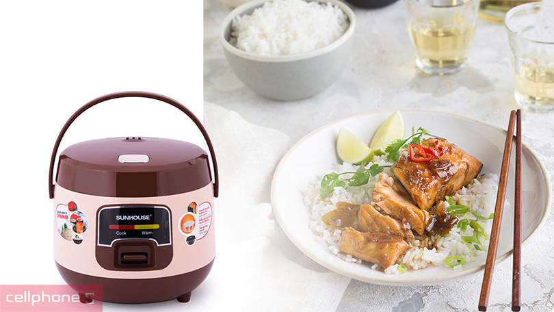 Nồi cơm điện nắp gài Sunhouse SHD8208C 1L – Thiết kế trẻ trung, nấu cơm nhanh chóng