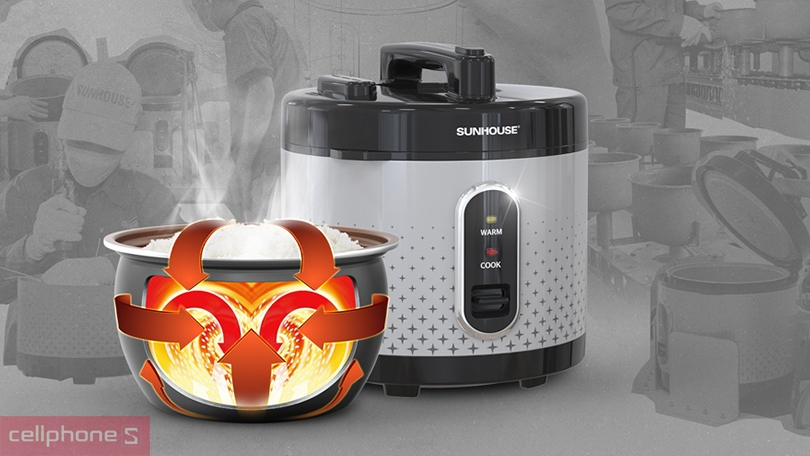 Nồi cơm điện Sunhouse SHD8624 1.8L - Chất liệu cao cấp, cơm ngon trọn vị