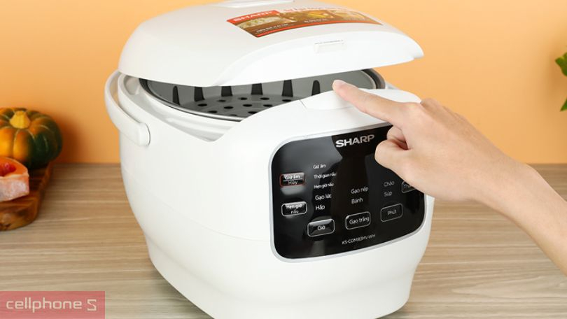 Nồi cơm điện tử Sharp 1.8 lít KS-COM183MV-WH – Công nghệ 3D tiên tiến