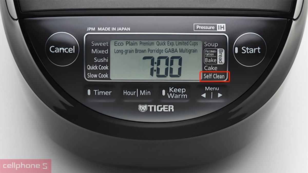 Chế độ nấu nồi cơm điện tử cao tần áp suất Tiger JPM-H18V