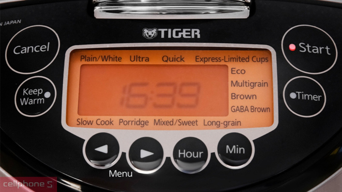 Chế độ nấu nồi cơm điện tử cao tần Tiger JKT-D10V