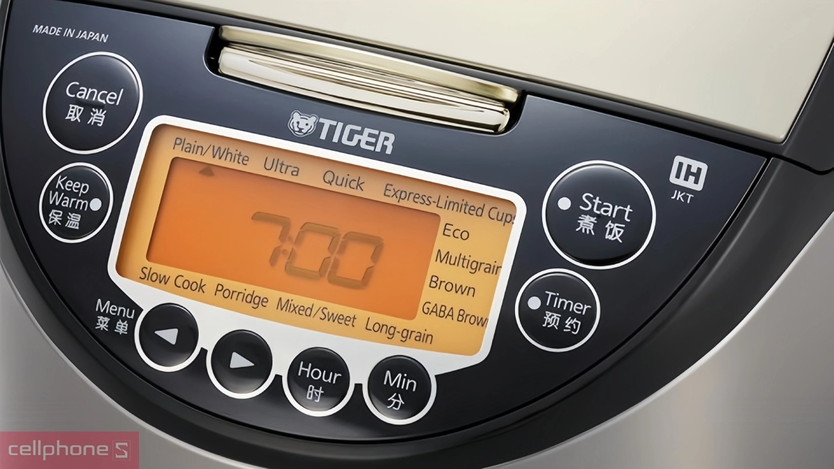 Chế độ nấu của nồi cơm điện tử cao tần Tiger JKT-F18W