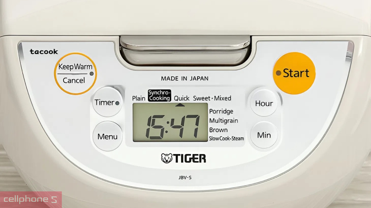 Chế độ nấu nồi cơm điện tử Tiger JBV-S18W