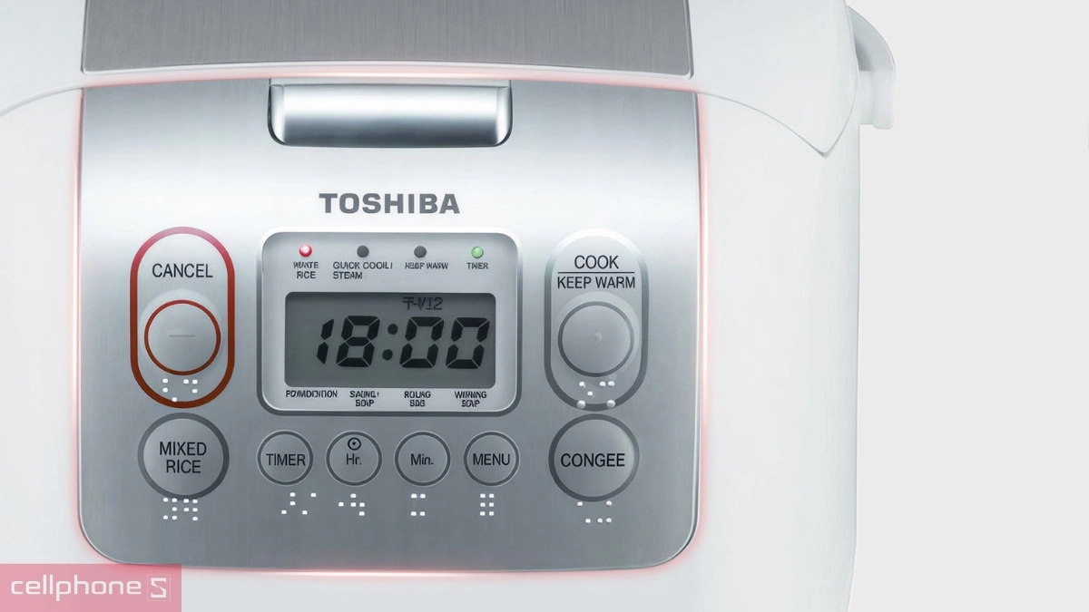 Hệ thống điều khiển nồi cơm điện tử Toshiba 1.8L RC-18NMFVN(WT)