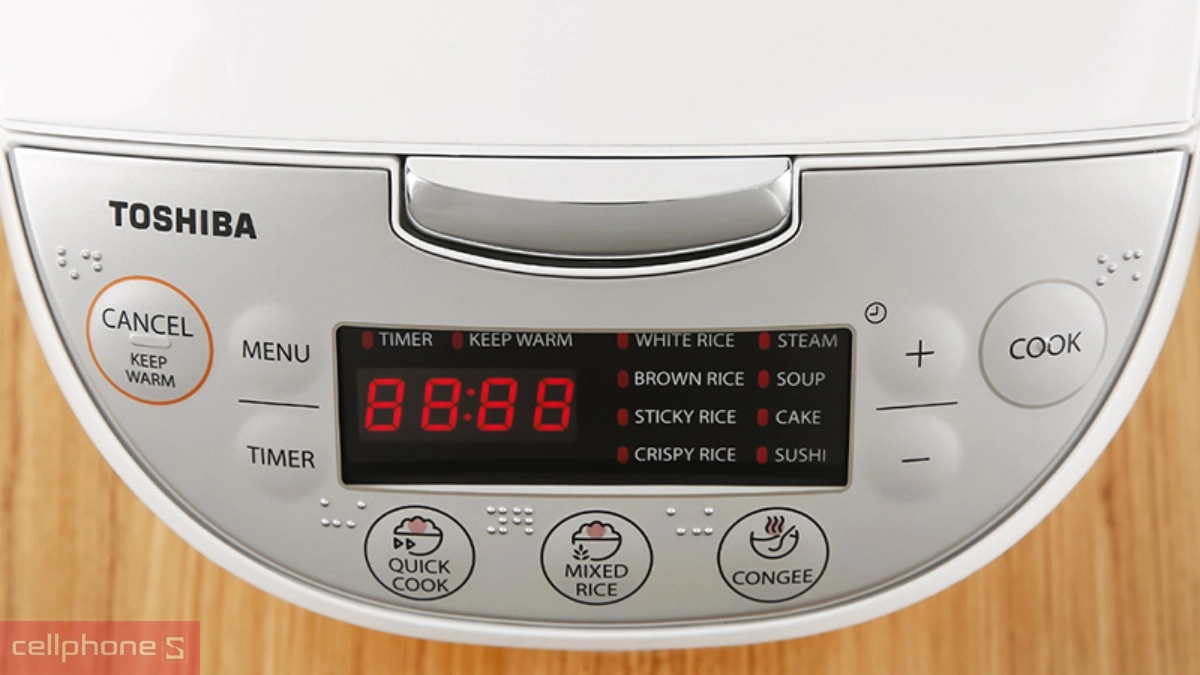Công suất nấu mạnh mẽ của nồi cơm điện tử Toshiba RC-18DH2PV(W)