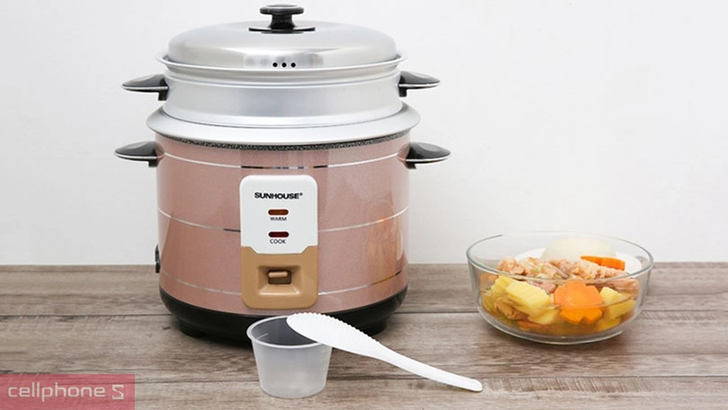 Nồi cơm điện nắp gài Sunhouse tiết kiệm điện tốt