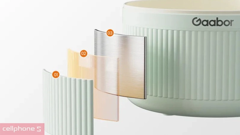 Thiết kế nồi điện đa năng dung tích 2L Gaabor EC-20M01A