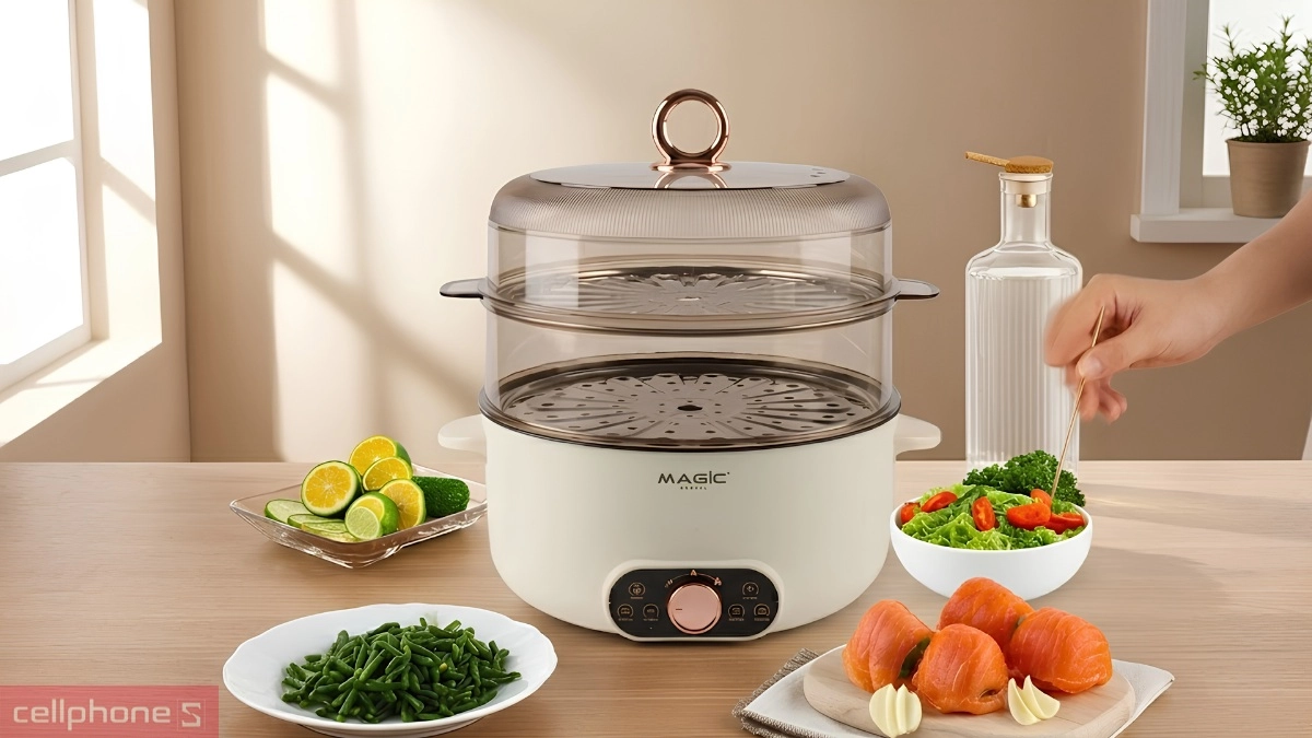 Dung tích 5L rộng rãi của Nồi lẩu hấp Magic A-092