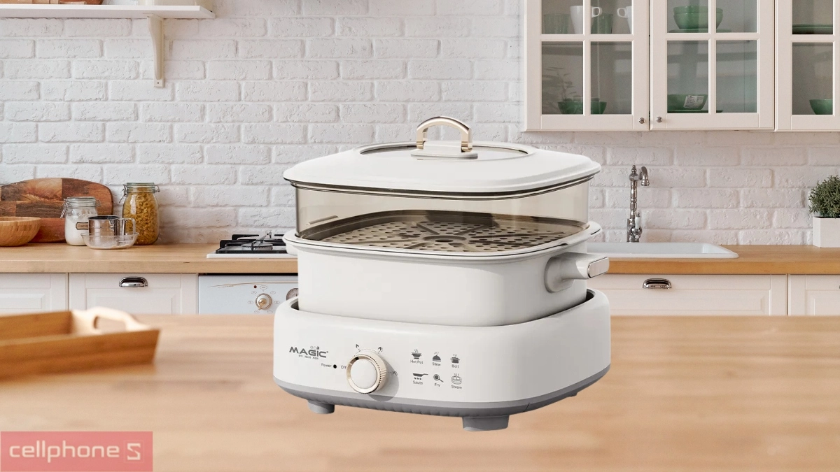 Vật liệu hoàn thiện của nồi lẩu hấp Magic Eco AC-281