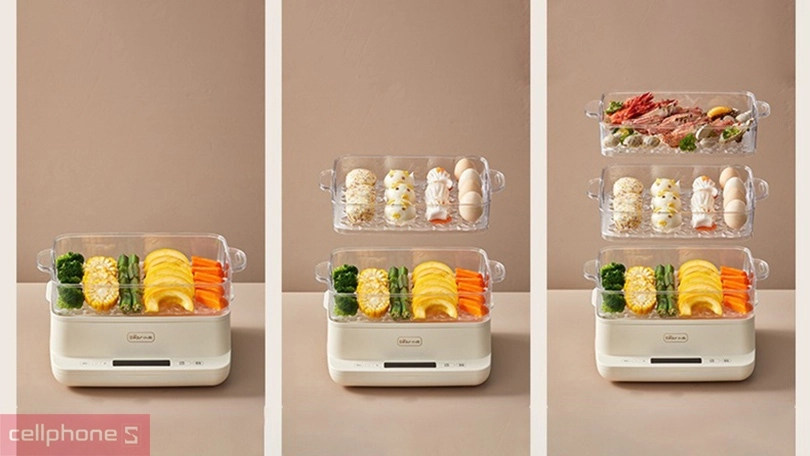 Chức năng nồi hấp thức ăn đa năng Bear DZG-CA2D1 12L