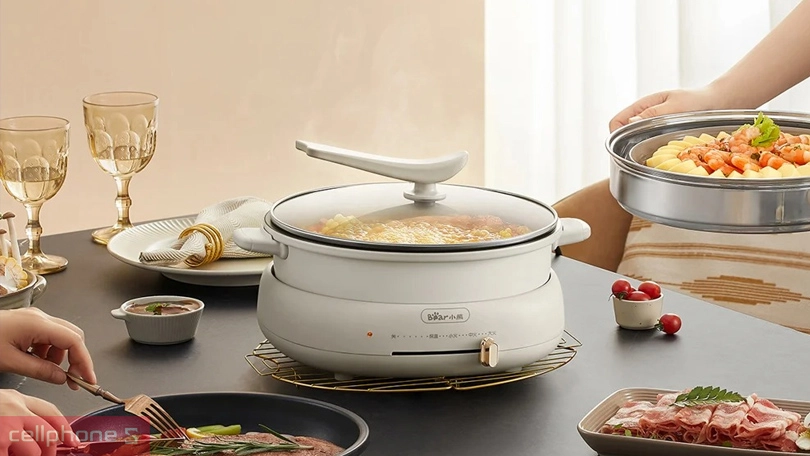 Nồi lẩu điện Bear DHG-C40W2 - Công suất nấu lớn, dung tích chứa rộng rãi