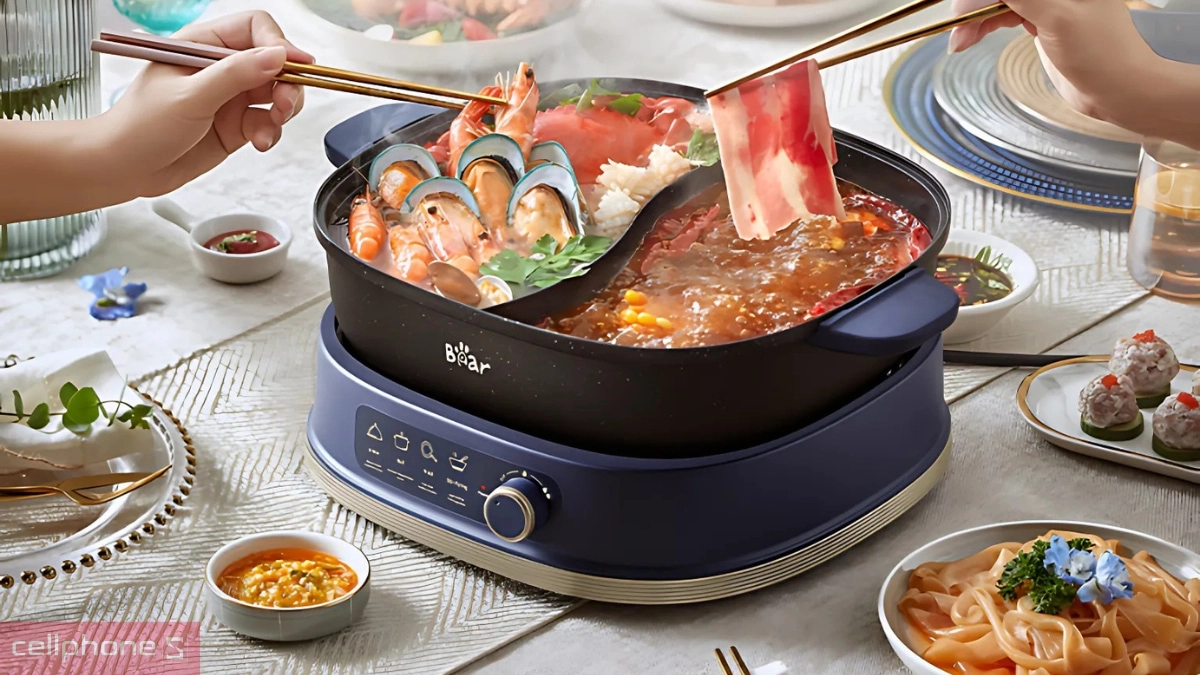 Công suất nồi lẩu nướng đa năng Bear SB-NL60U