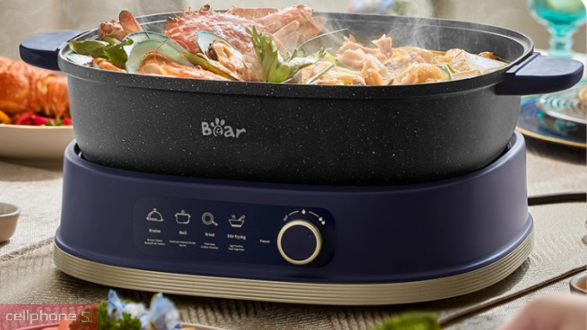 Điều khiển nhiệt trên nồi lẩu nướng đa năng Bear SB-NL60U