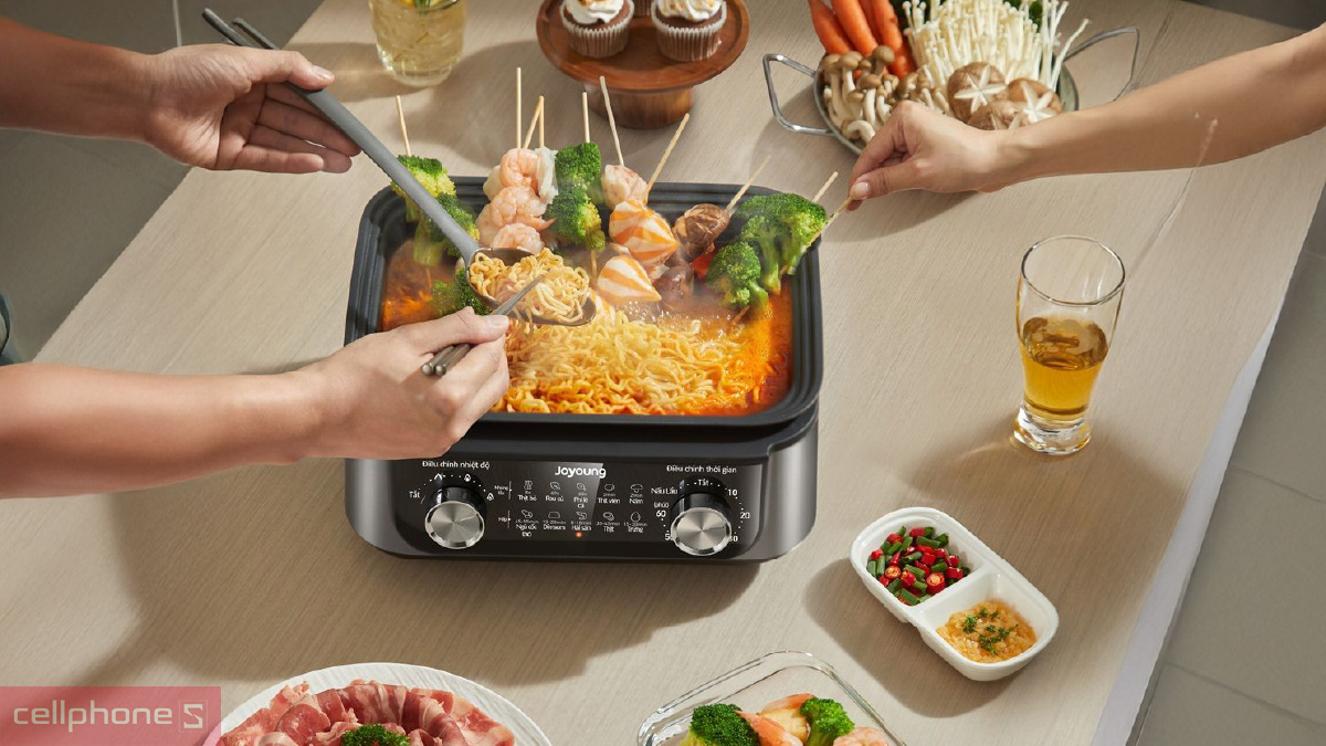 Thiết kế lẩu hấp điện Joyoung JFS-556 4.5L-11.5L