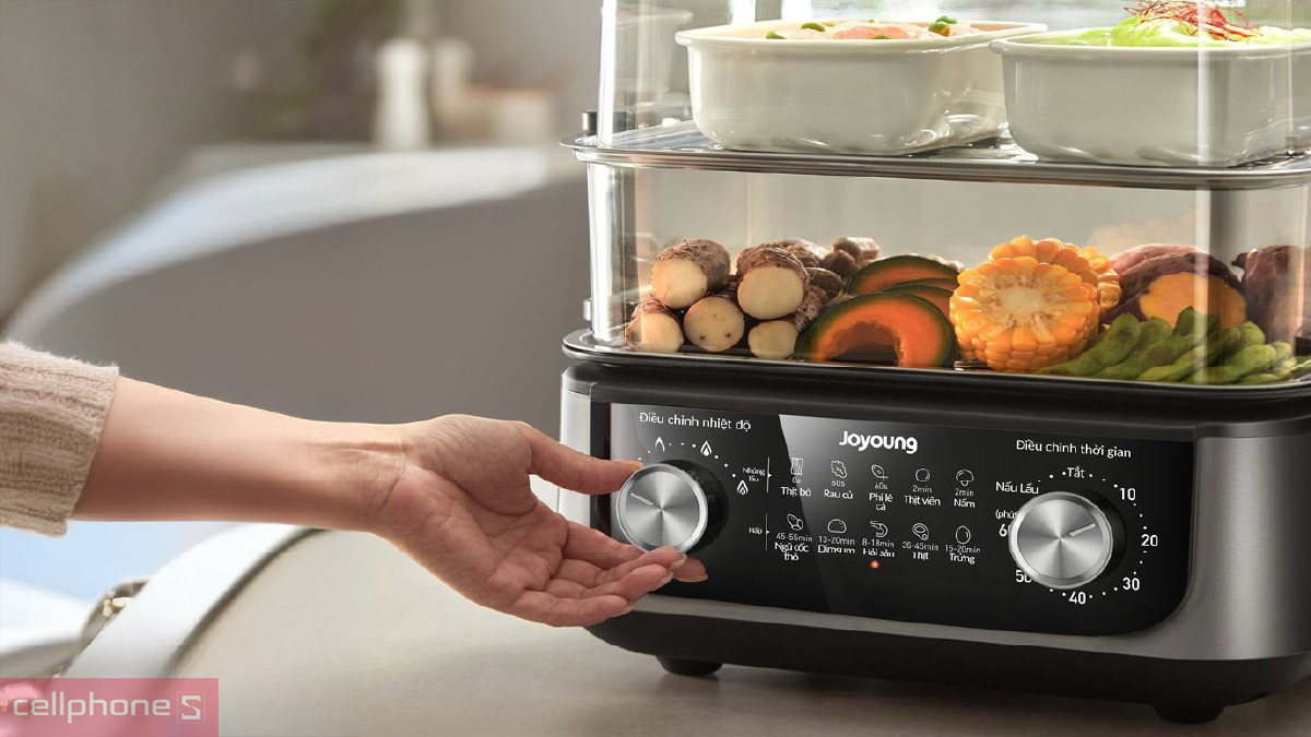 Thiết kế lẩu hấp điện Joyoung JFS-556 4.5L-11.5L
